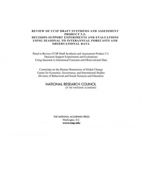 Review of CCSP Draft Synthesis and Assessment Product 5.3