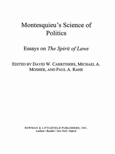 Montesquieu's Science of Politics