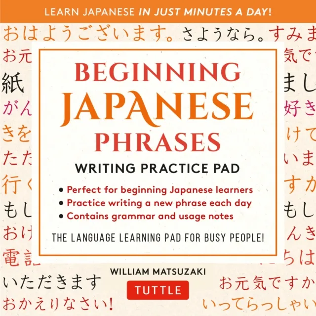 Beginning Japanese Phrases Language Practice Pad