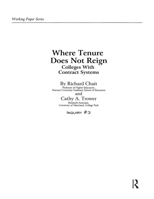 Where Tenure Does Not Reign