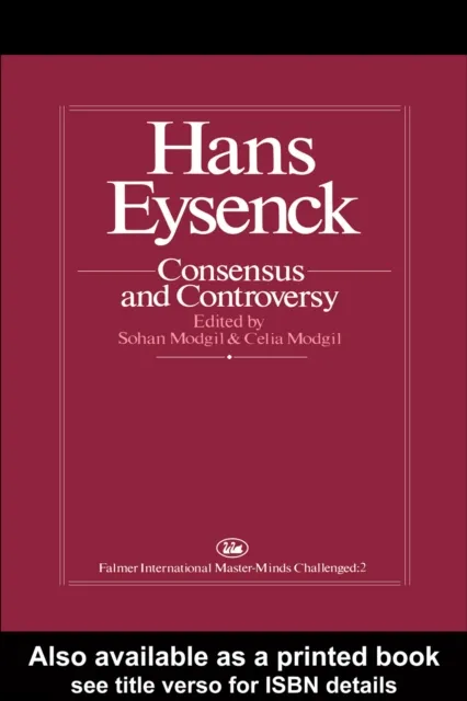 Hans Eysenck: Consensus And Controversy