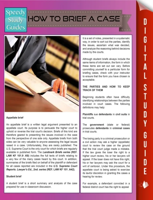 How To Brief A Case (Speedy Study Guides)