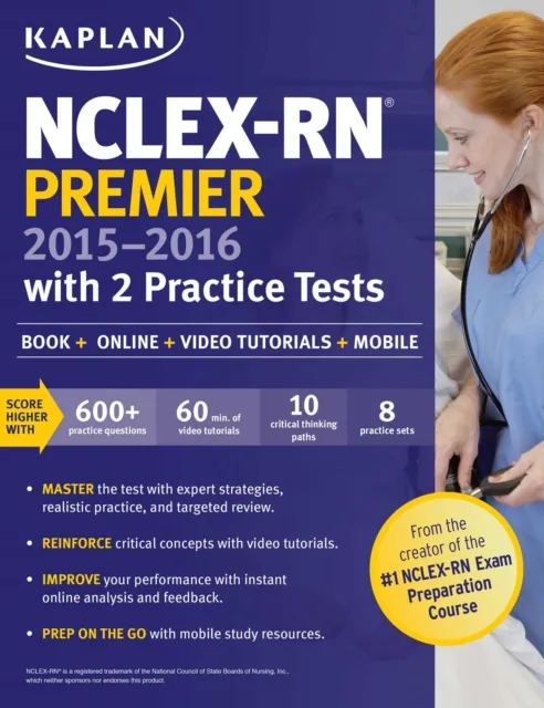 NCLEX-RN Premier 2015-2016 with 2 Practice Tests
