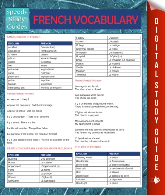 French Vocabulary (Speedy Language Study Guides)