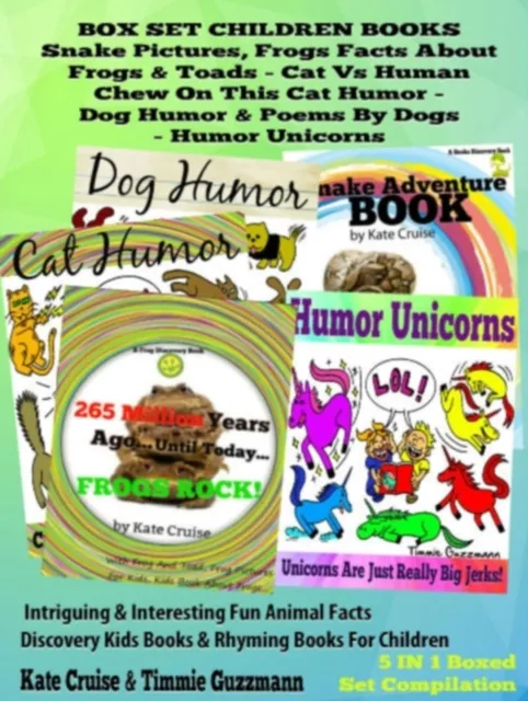 Box Set Set Children's Books: Snake Picture Book - Frog Picture Book - Humor Unicorns - Funny Cat Book For Kids Dog Humor: 5 In 1 Box Set