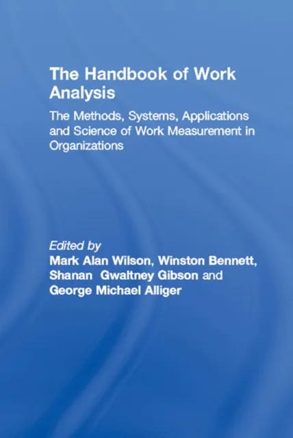 Handbook of Work Analysis