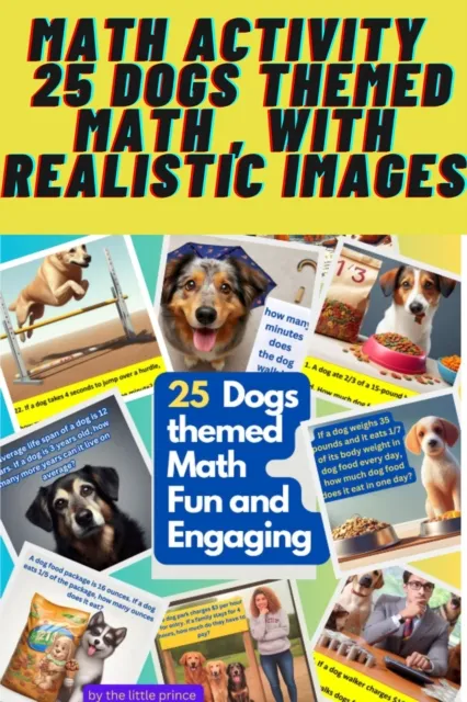 Math Activity | 25 Dogs themed math , with realistic images