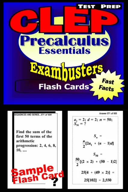 CLEP Precalculus Test Prep Review--Exambusters Flash Cards