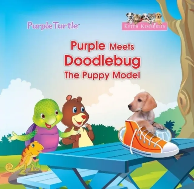 Purple Meets Doodlebug, the Puppy Model