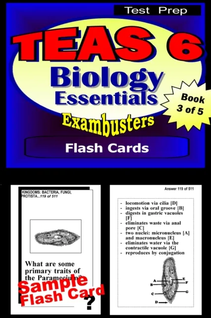 TEAS 6 Test Prep Biology Review--Exambusters Flash Cards--Workbook 3 of 5