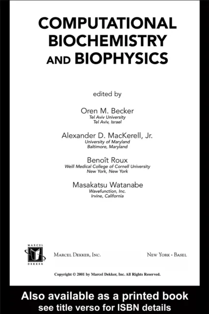 Computational Biochemistry and Biophysics