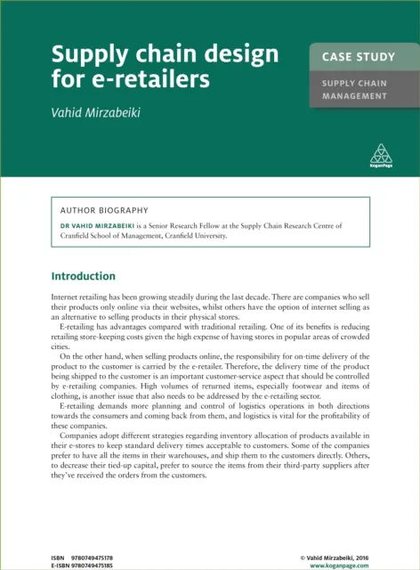 Case Study: Supply Chain Design for E-Retailers