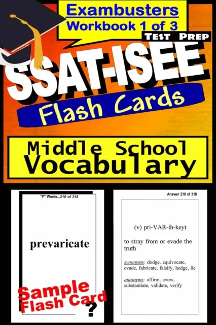SSAT-ISEE Test Prep Essential Vocabulary Review--Exambusters Flash Cards--Workbook 1 of 3