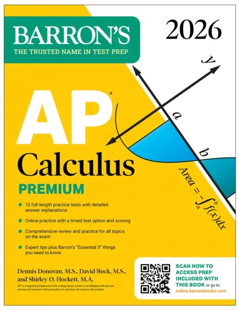 AP Calculus Premium, 2026: Prep Book with 12 Practice Tests + Comprehensive Review + Online Practice