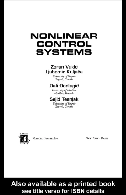Nonlinear Control Systems