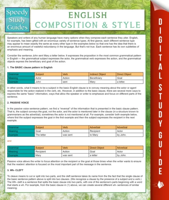 English Composition And Style (Speedy Study Guides)