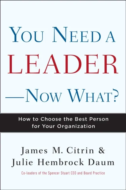 You Need a Leader--Now What?