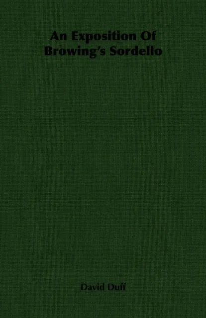 Exposition Of Browing's Sordello