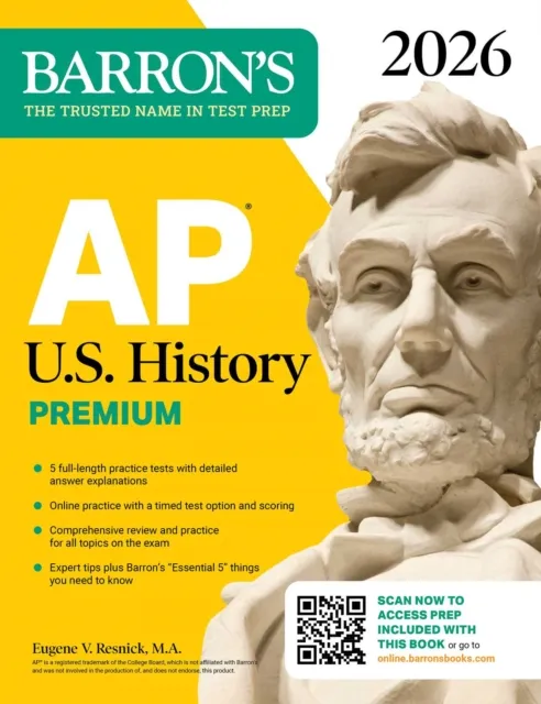 AP U.S. History Premium, 2026: Prep Book with 5 Practice Tests + Comprehensive Review + Online Practice
