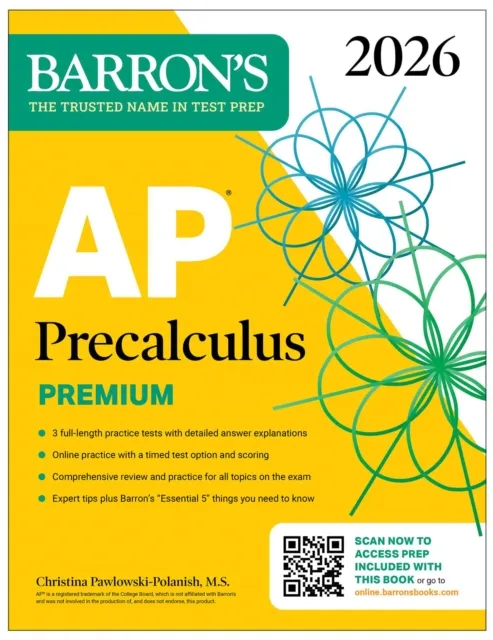 AP Precalculus Premium, 2026: Prep Book with 3 Practice Tests + Comprehensive Review + Online Practice